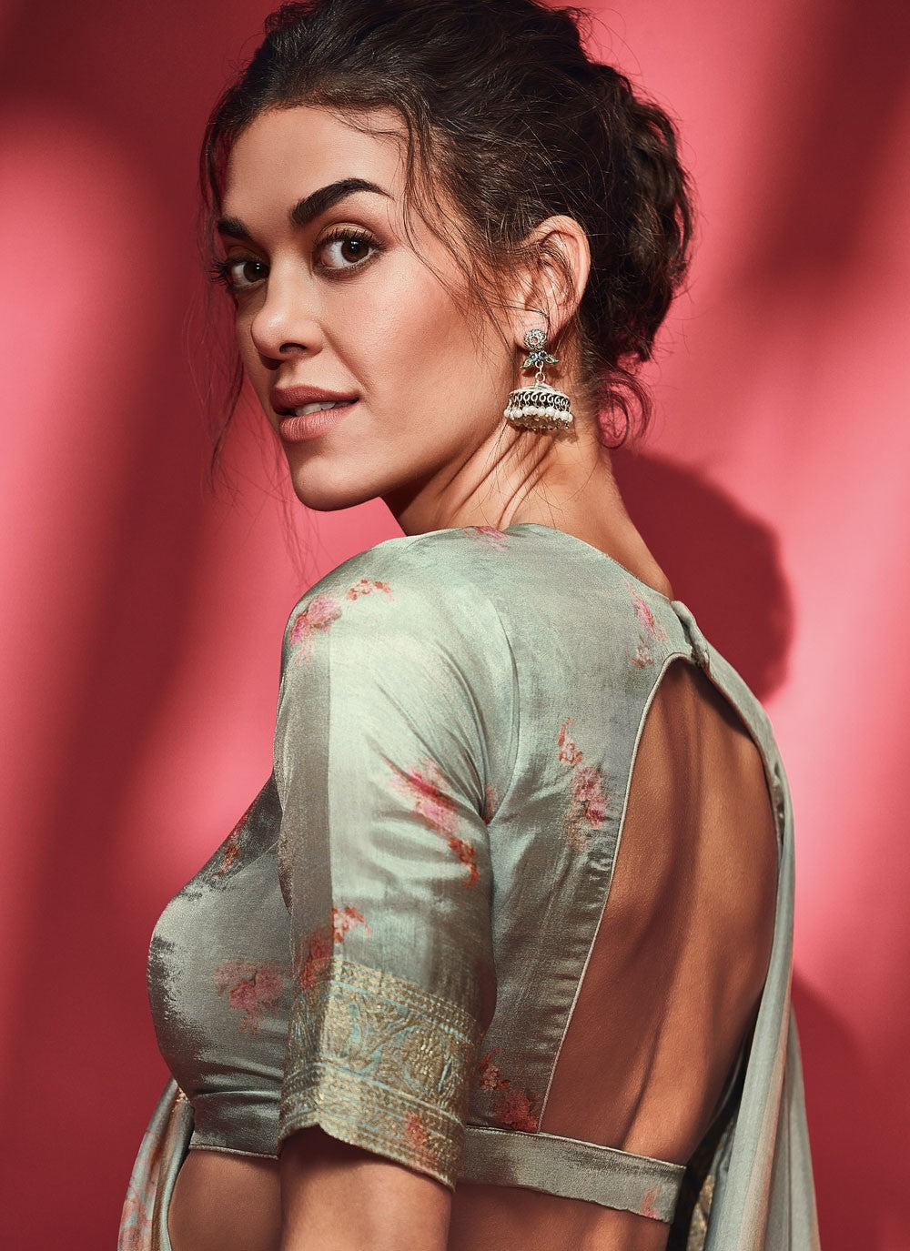 Classic Digital Print Viscose Saree - S4384