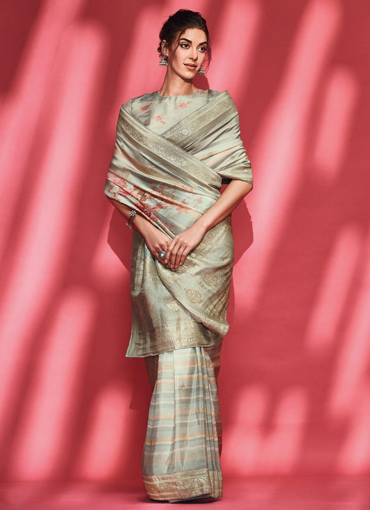 Classic Digital Print Viscose Saree - S4384