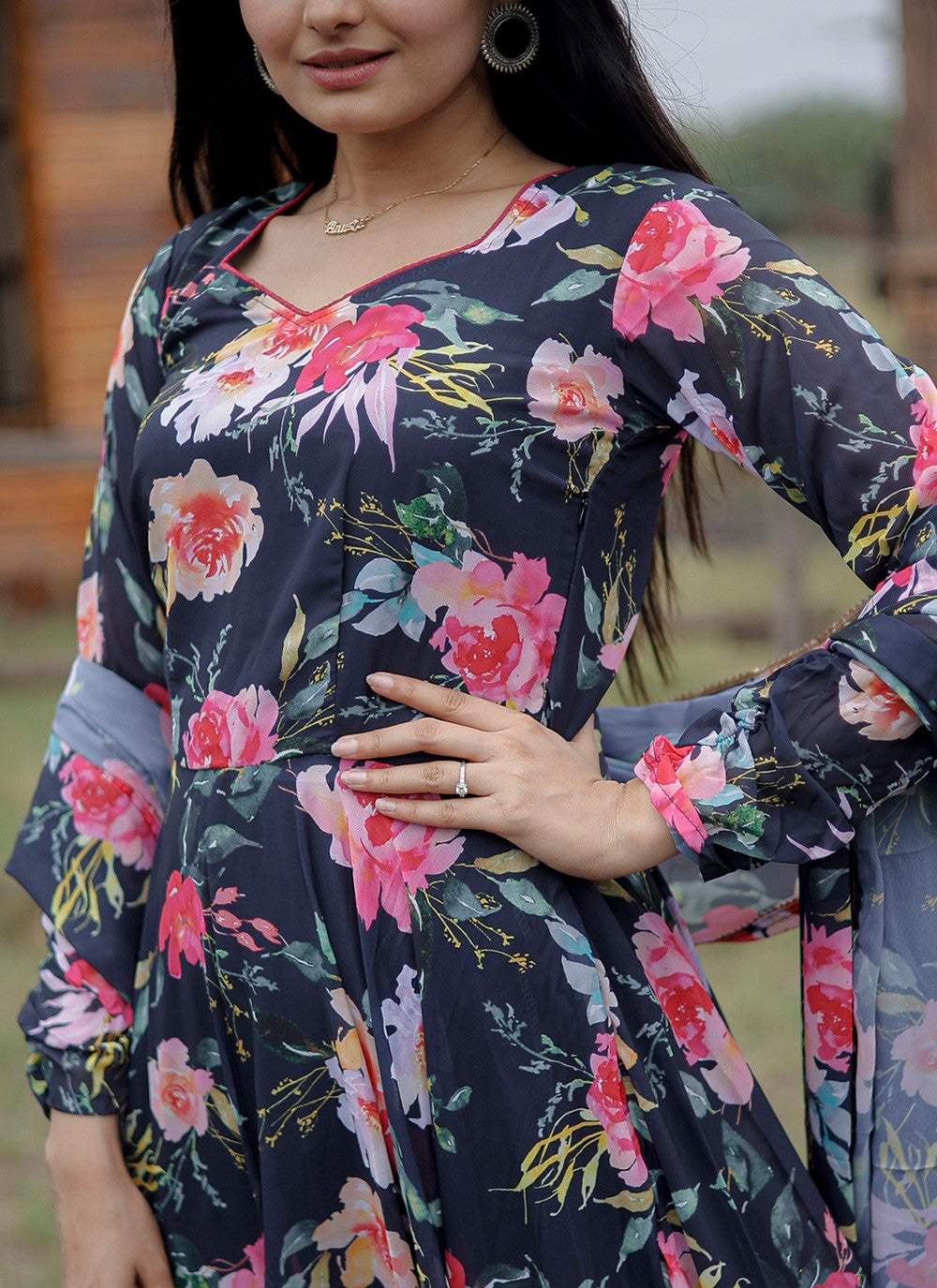 Faux Georgette Gown - G1136