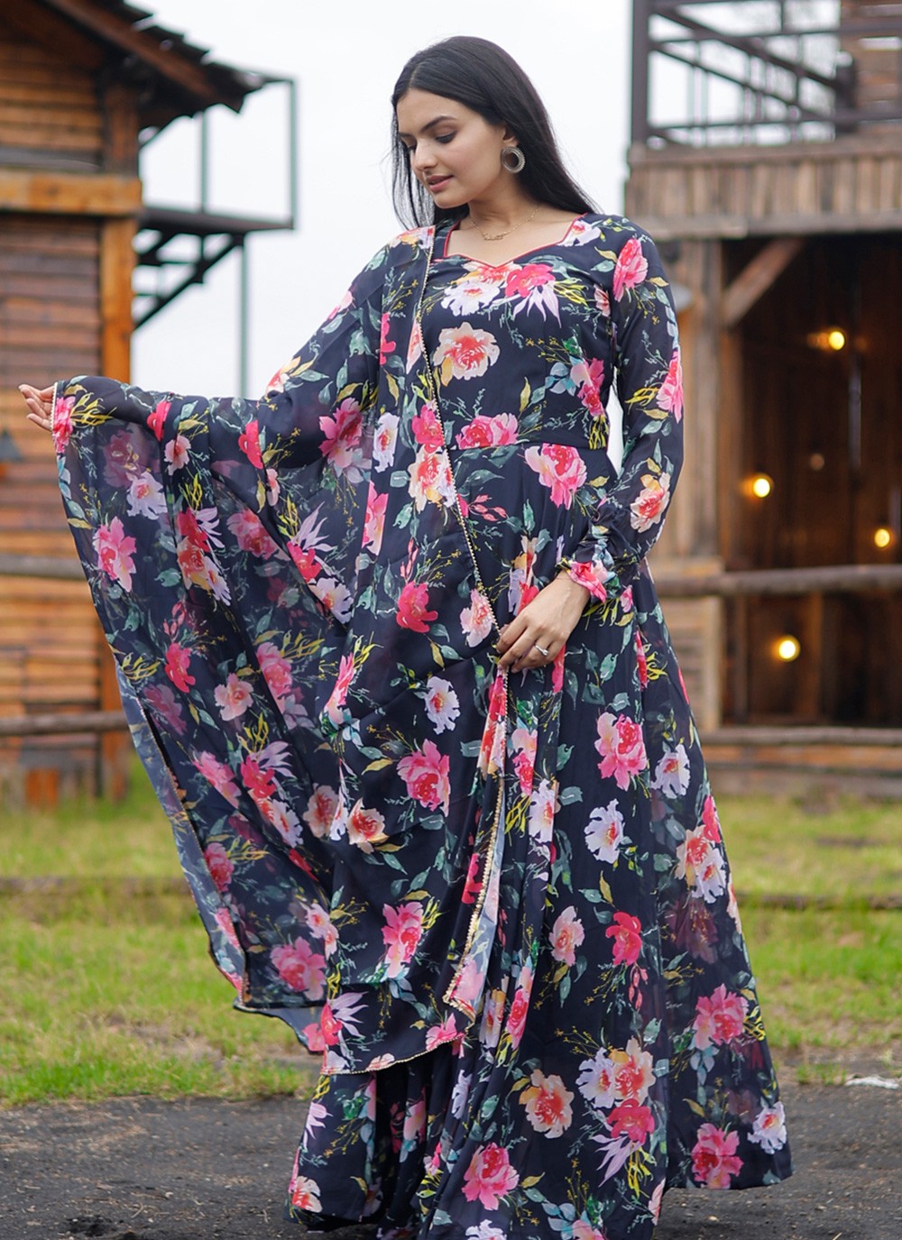 Faux Georgette Gown - G1136