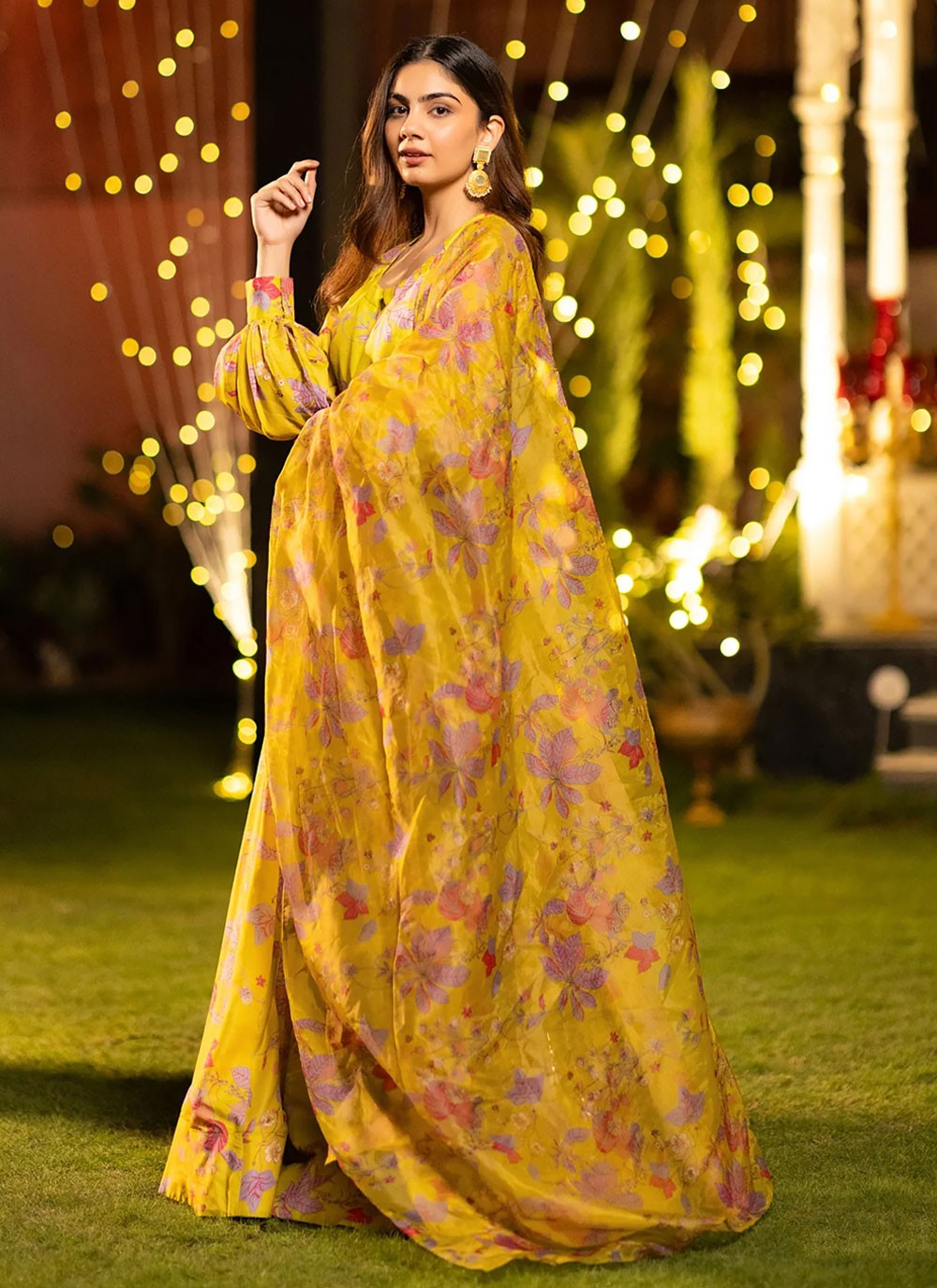 Chinon Ceremonial, Festival, Mehandi & Sangeet, Party Readymade Lehenga Choli L3506