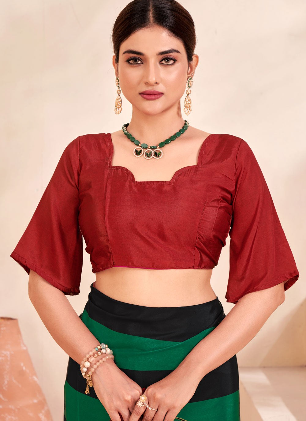 Classic Digital Print Crepe Silk Saree - S7514