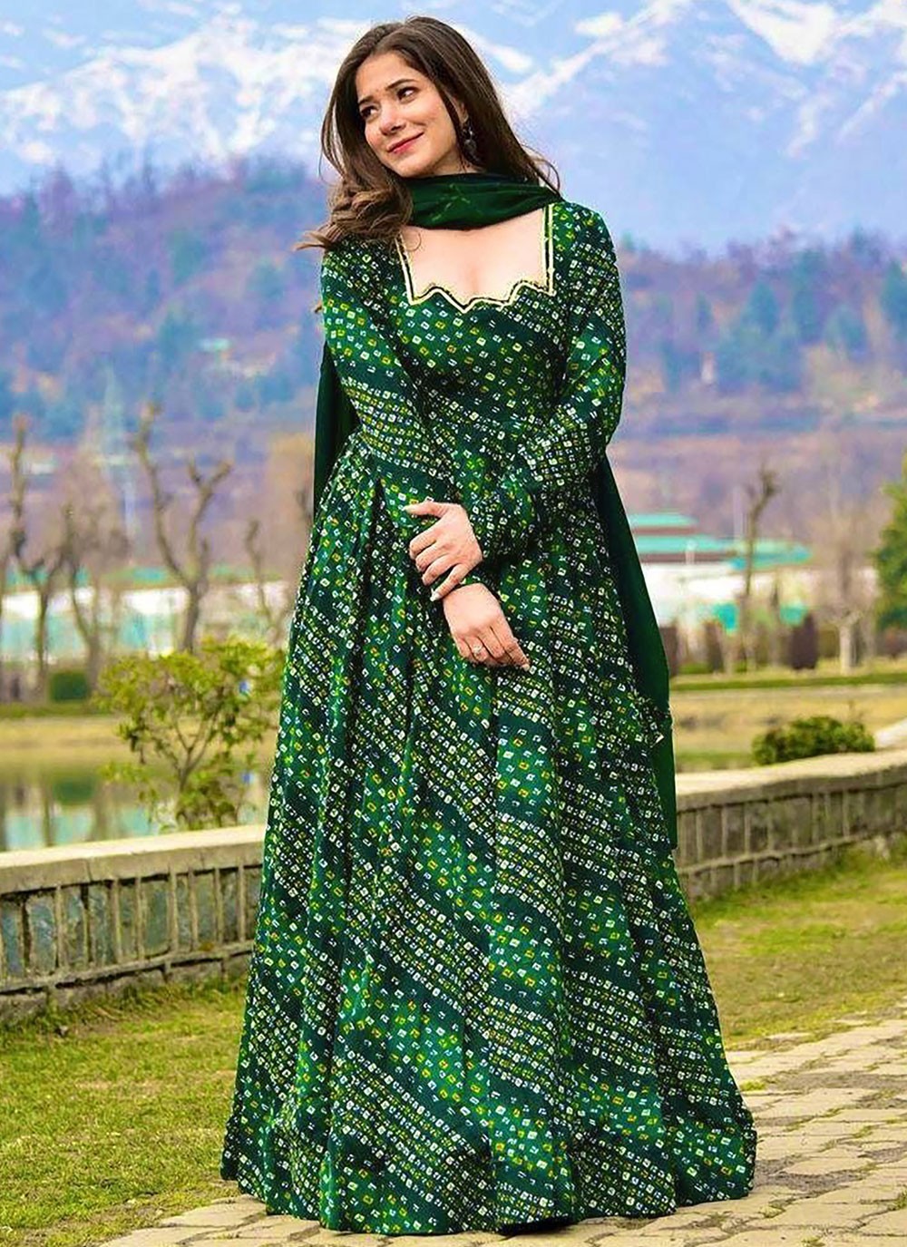 Digital Print Chinon Gown - G1829