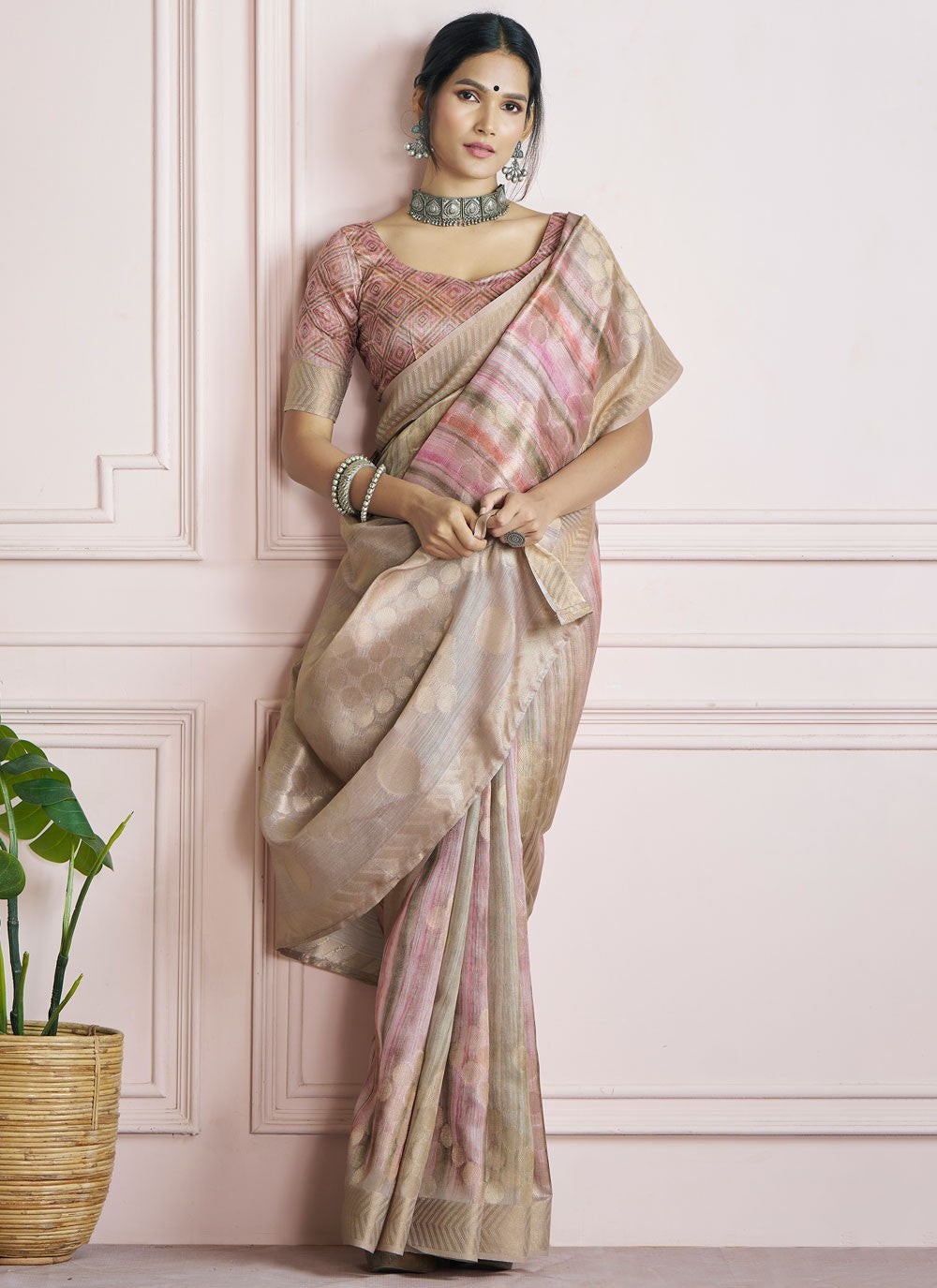 Border Work Handloom Silk Multi Colour Saree S14830