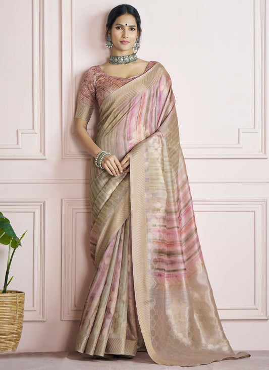 Border Work Handloom Silk Multi Colour Saree S14830
