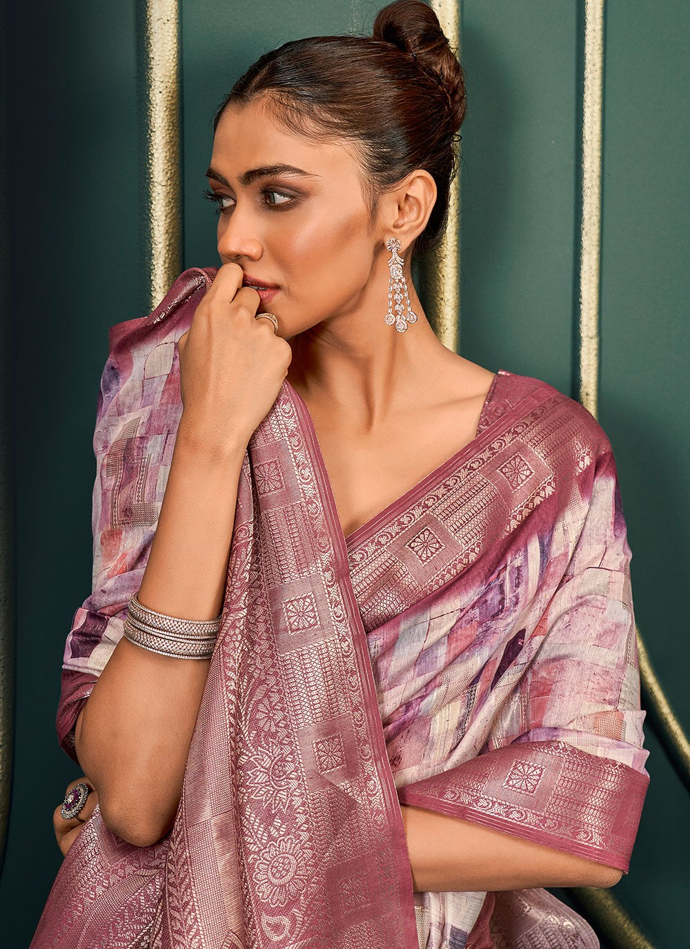 Classic Digital Print Cotton Saree - S6686