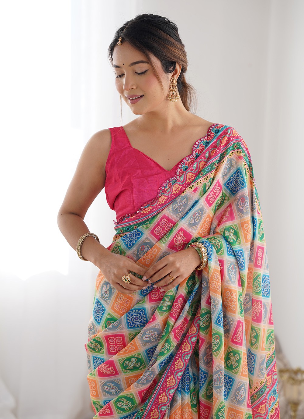 Contemporary Digital Print Multi Colour Chinon S12396