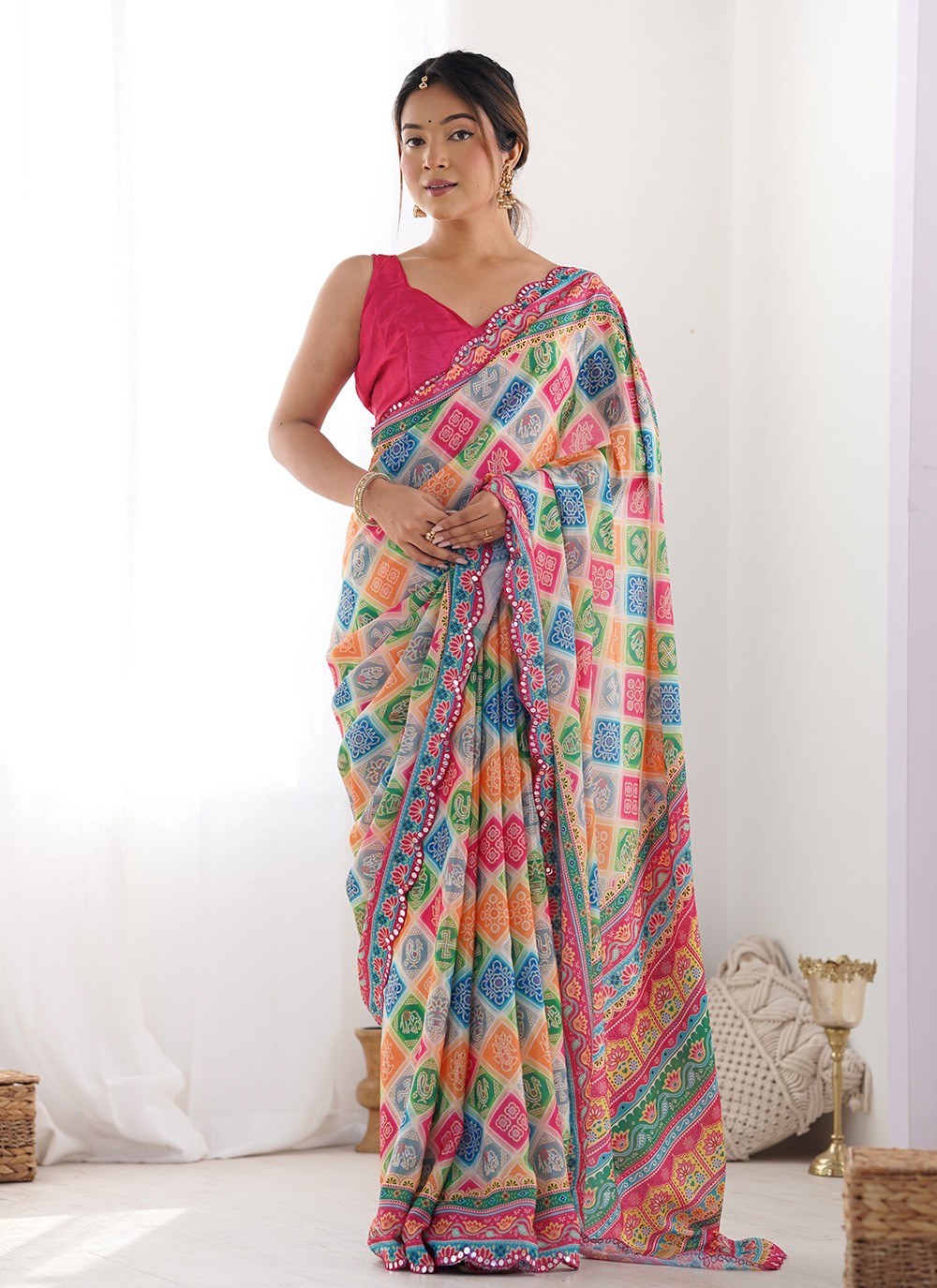 Contemporary Digital Print Multi Colour Chinon S12396