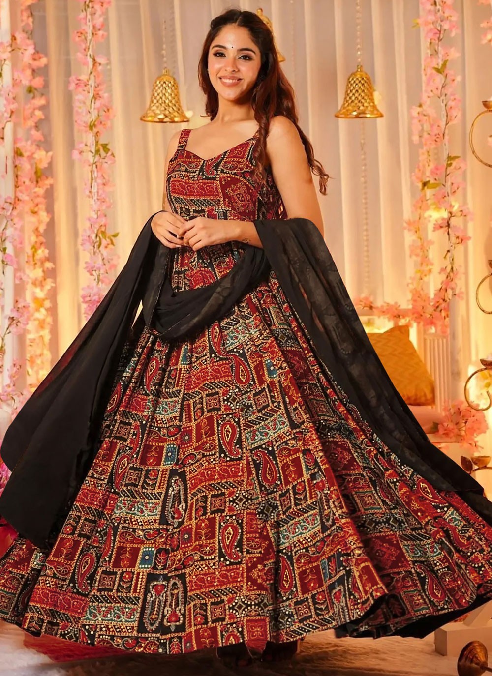 Digital Print Chinon Gown - G1829