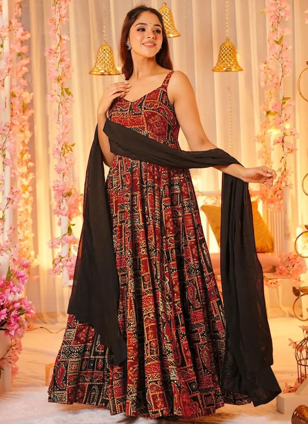 Digital Print Chinon Gown - G1829