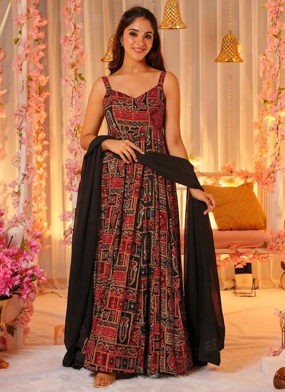 Digital Print Chinon Gown - G1829