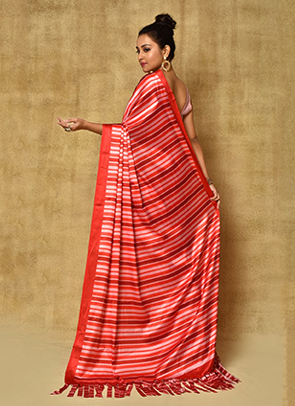 Classic Digital Print Satin Saree - S5689