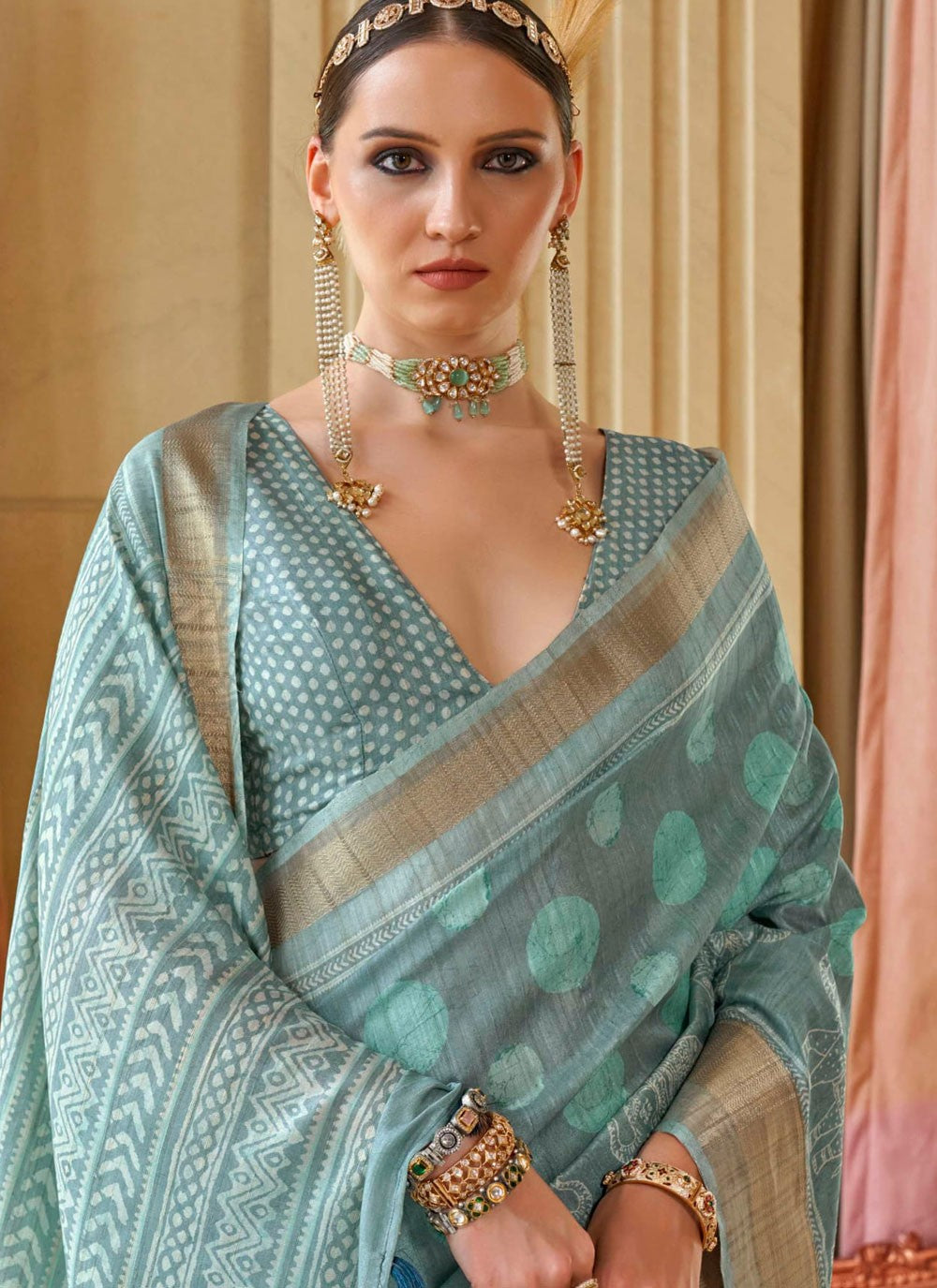 Classic Digital Print Silk Saree - S8418