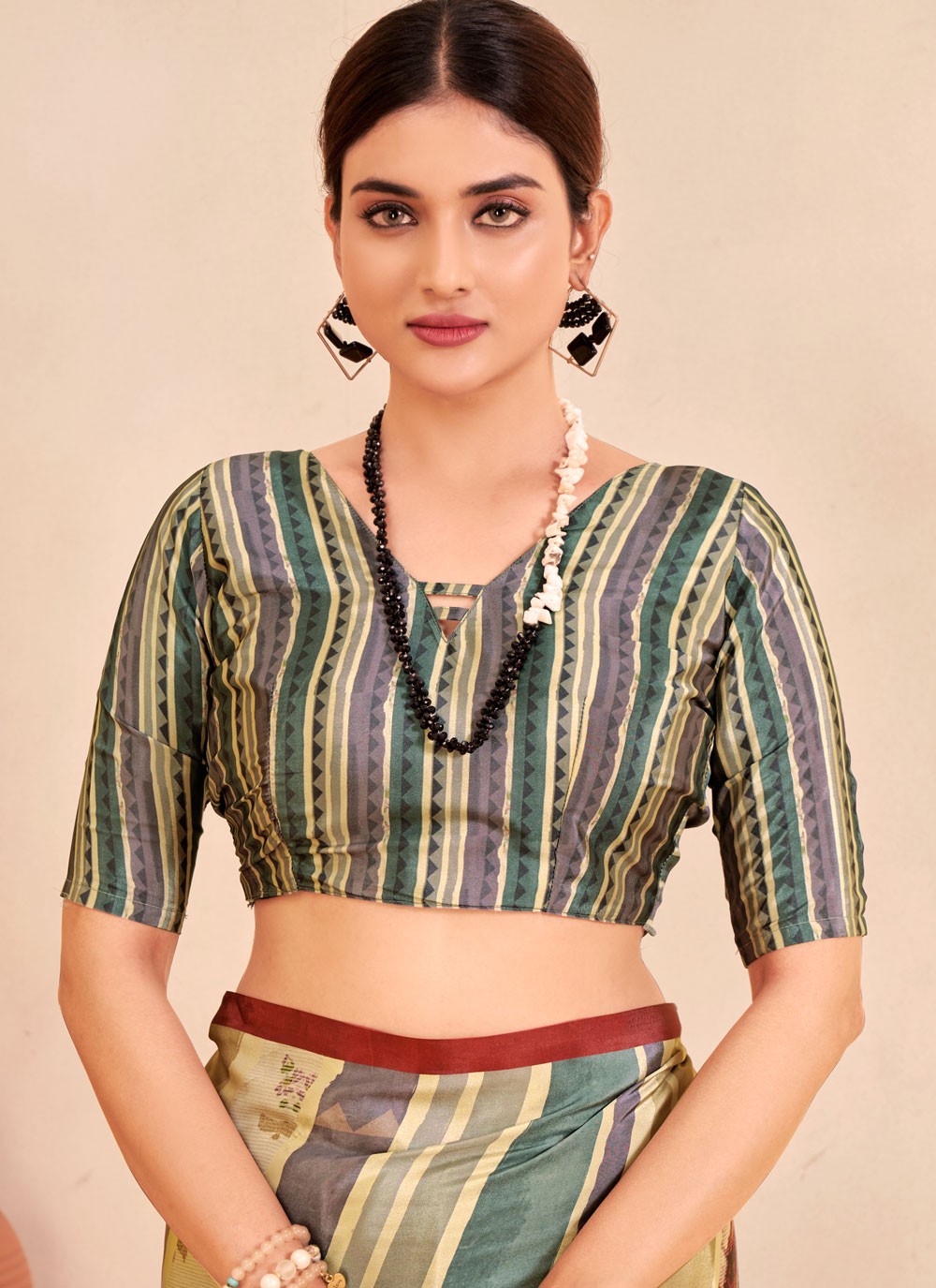 Classic Digital Print Crepe Silk Saree - S7514