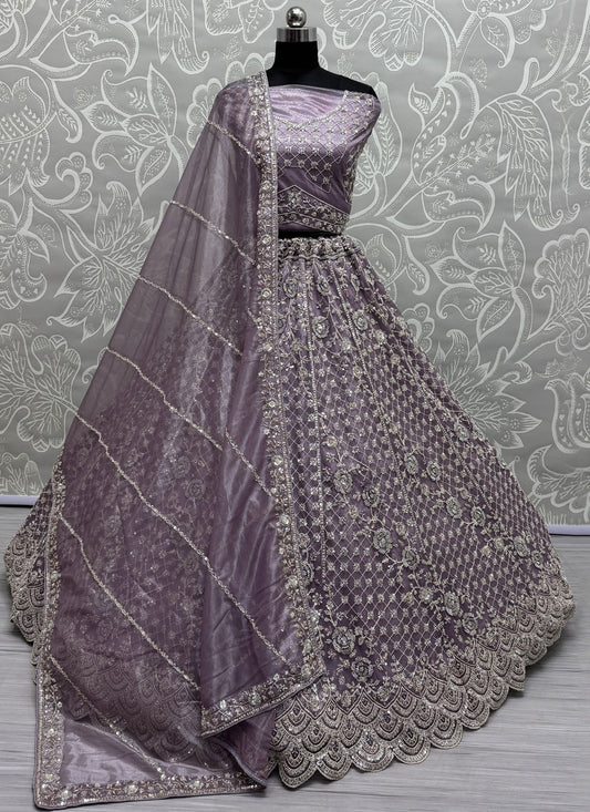 Net Engagement, Mehandi & Sangeet, Reception A - Line Lehenga L3657