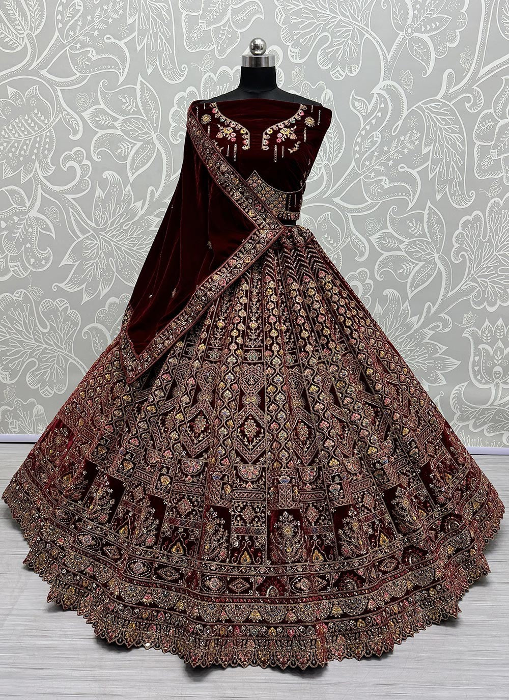 Diamond Velvet A - Line Lehenga - L2222