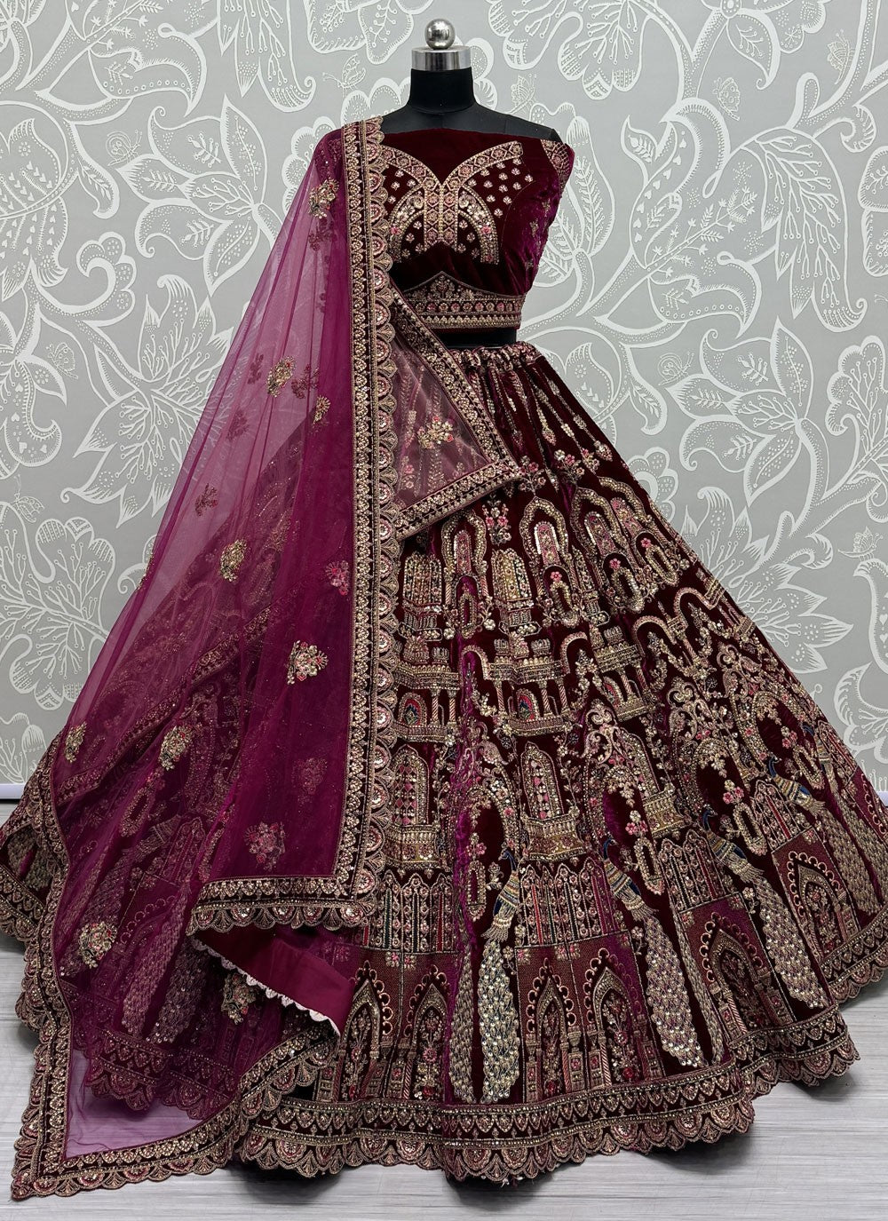 Diamond Velvet A - Line Lehenga - L2385