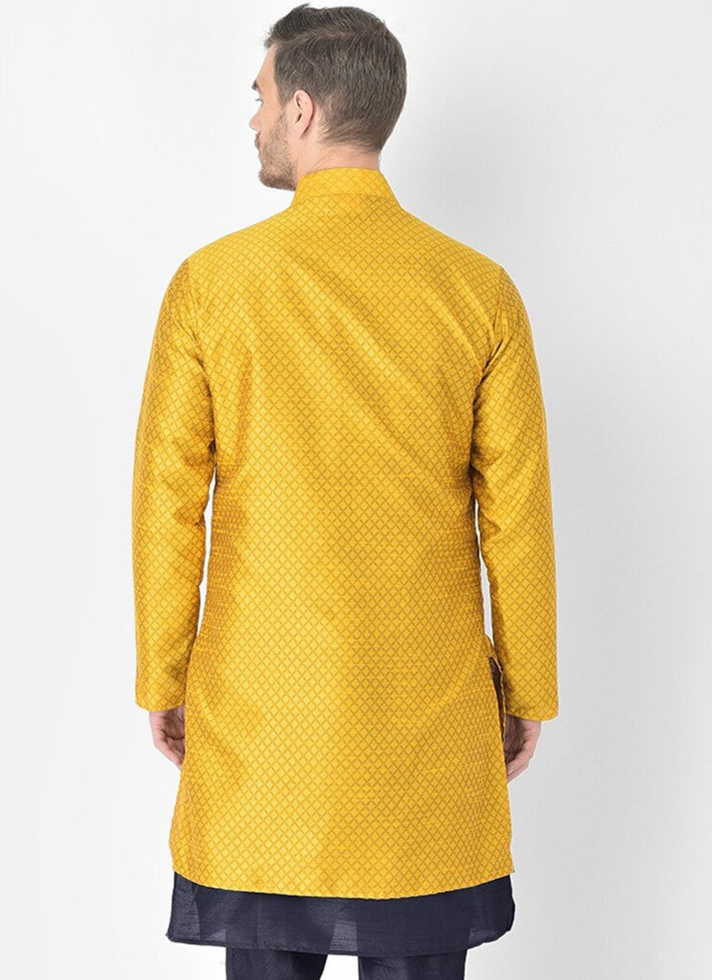 Fancy Work Dupion Silk Yellow Jacket Style - M3215