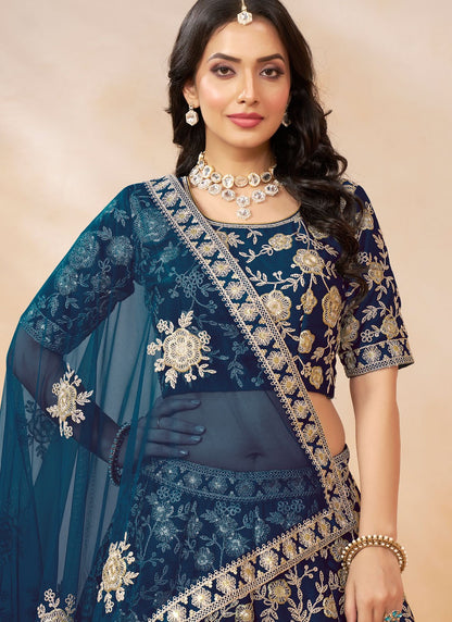 Embroidered Art Silk A - Line Lehenga - L2380