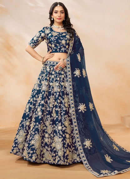 Embroidered Art Silk A - Line Lehenga - L2380