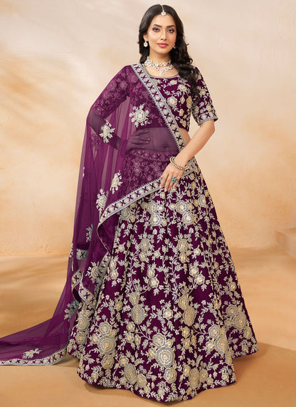 Embroidered Art Silk A - Line Lehenga - L2380