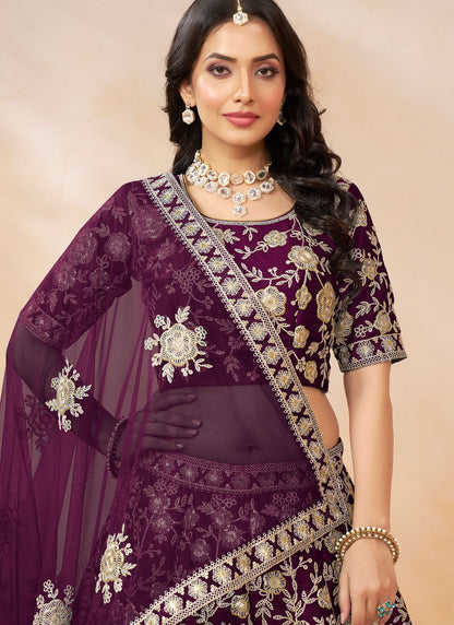 Embroidered Art Silk A - Line Lehenga - L2380