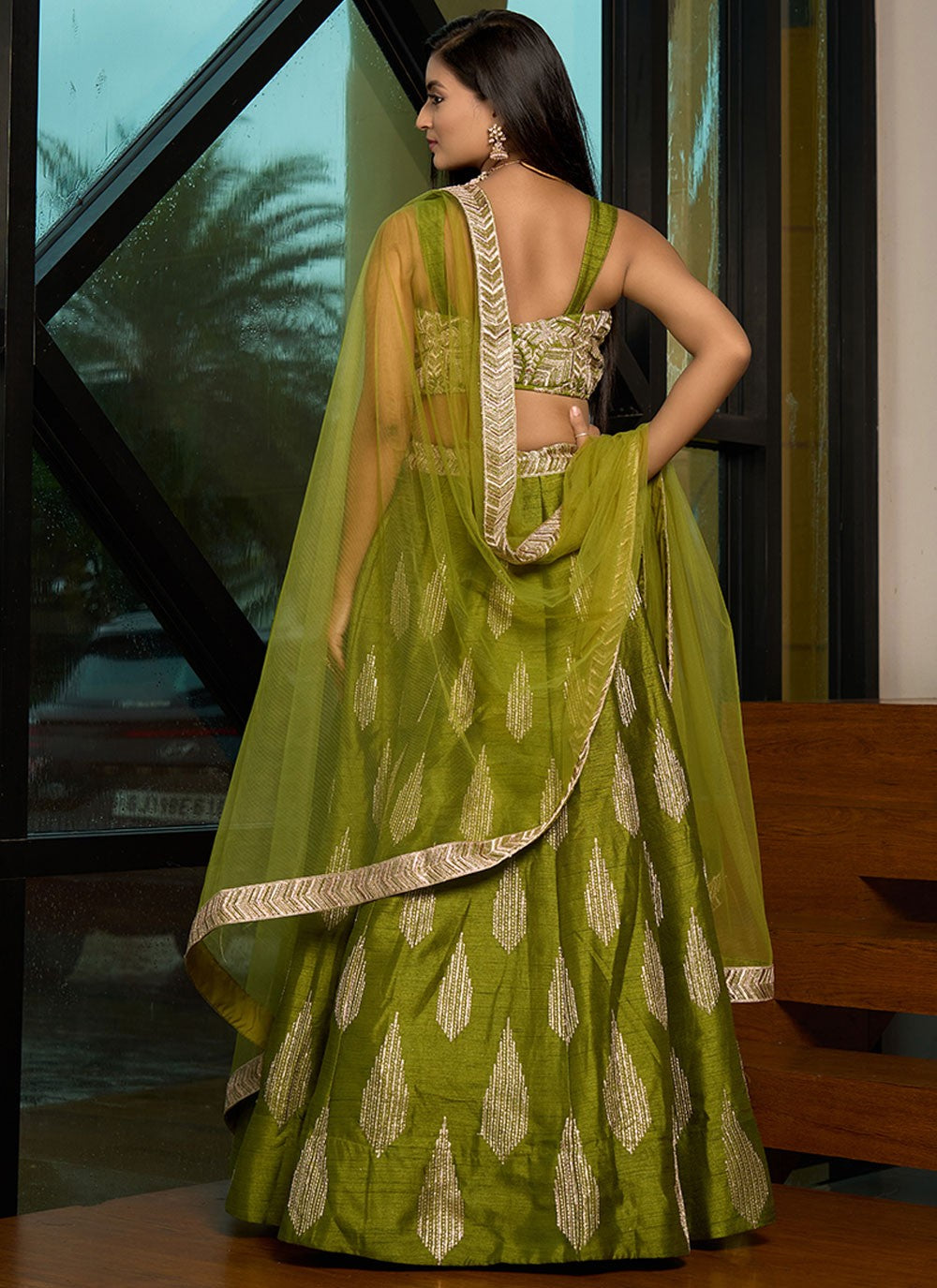 Embroidered Art Silk A - Line Lehenga - L2951