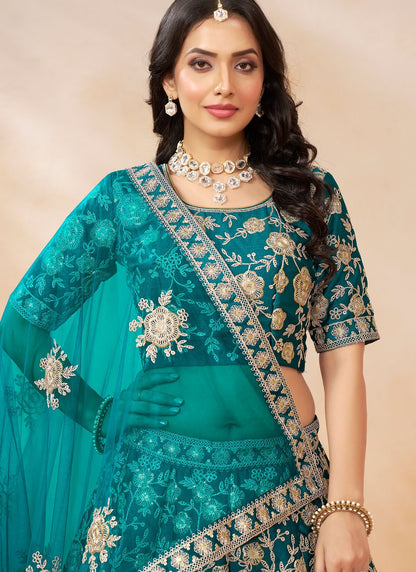 Embroidered Art Silk A - Line Lehenga - L2380