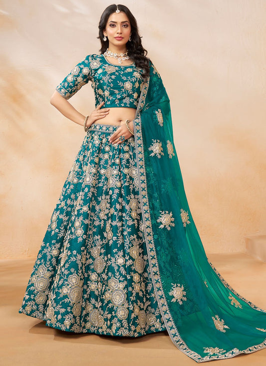 Embroidered Art Silk A - Line Lehenga - L2380