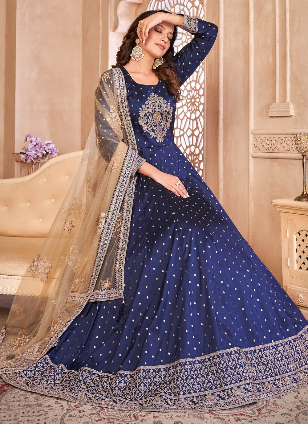 Tafeta Silk Salwar Suit - T1276