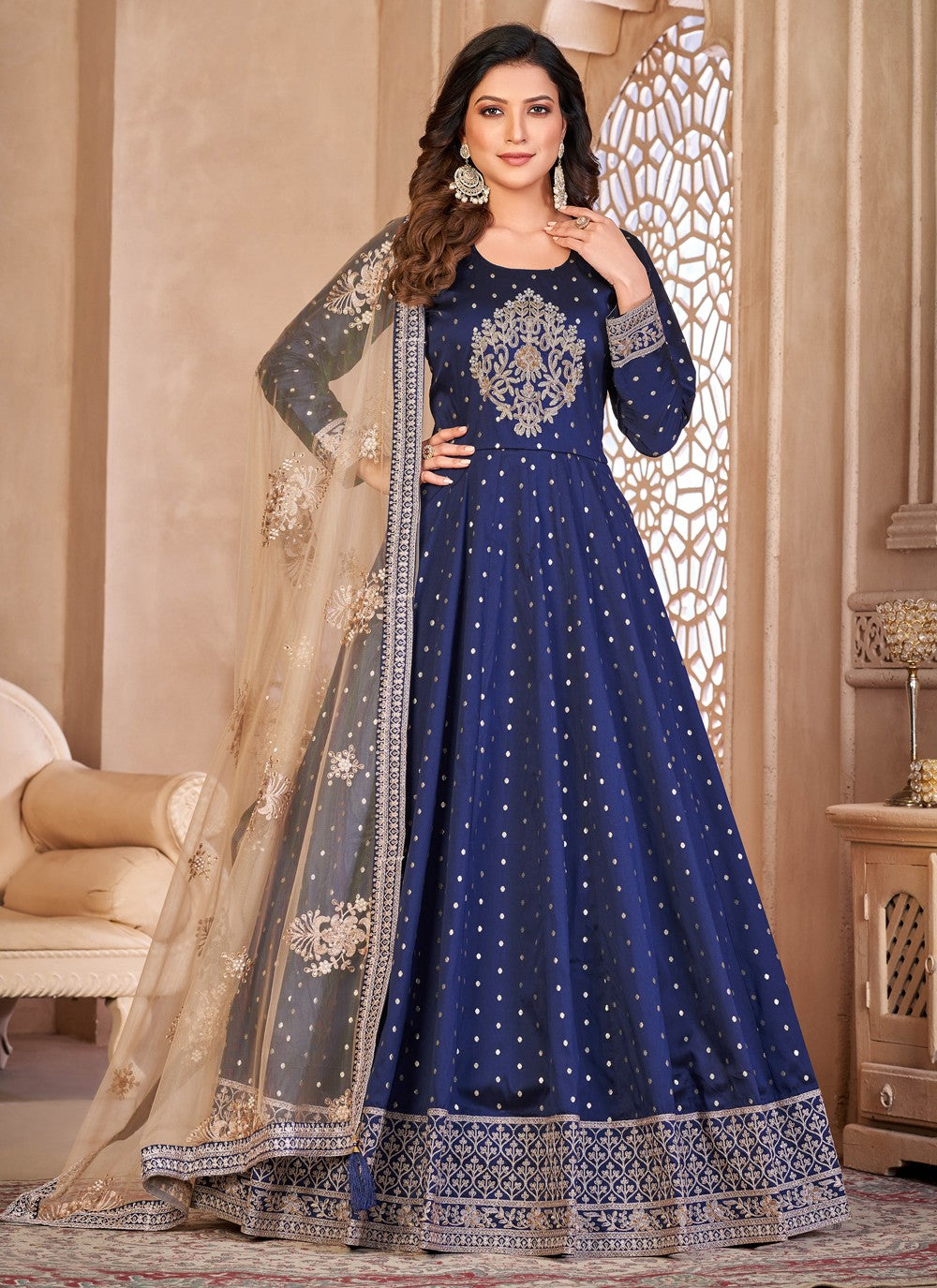 Tafeta Silk Salwar Suit - T1276