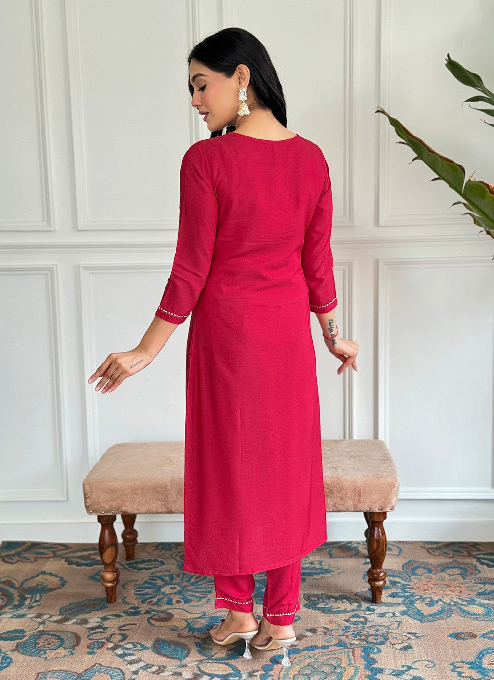 Embroidered Rayon Salwar Suit - T4514