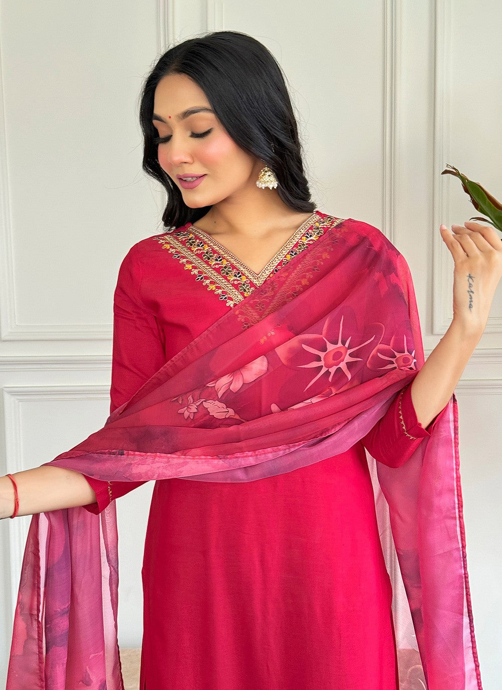 Embroidered Rayon Salwar Suit - T4514