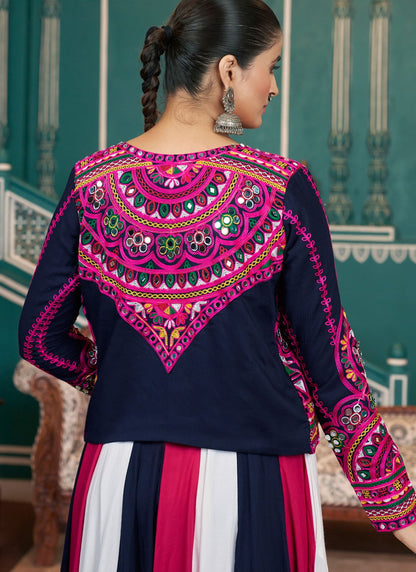 Foliage Prints Poly Silk Readymade Lehenga Choli - L2411