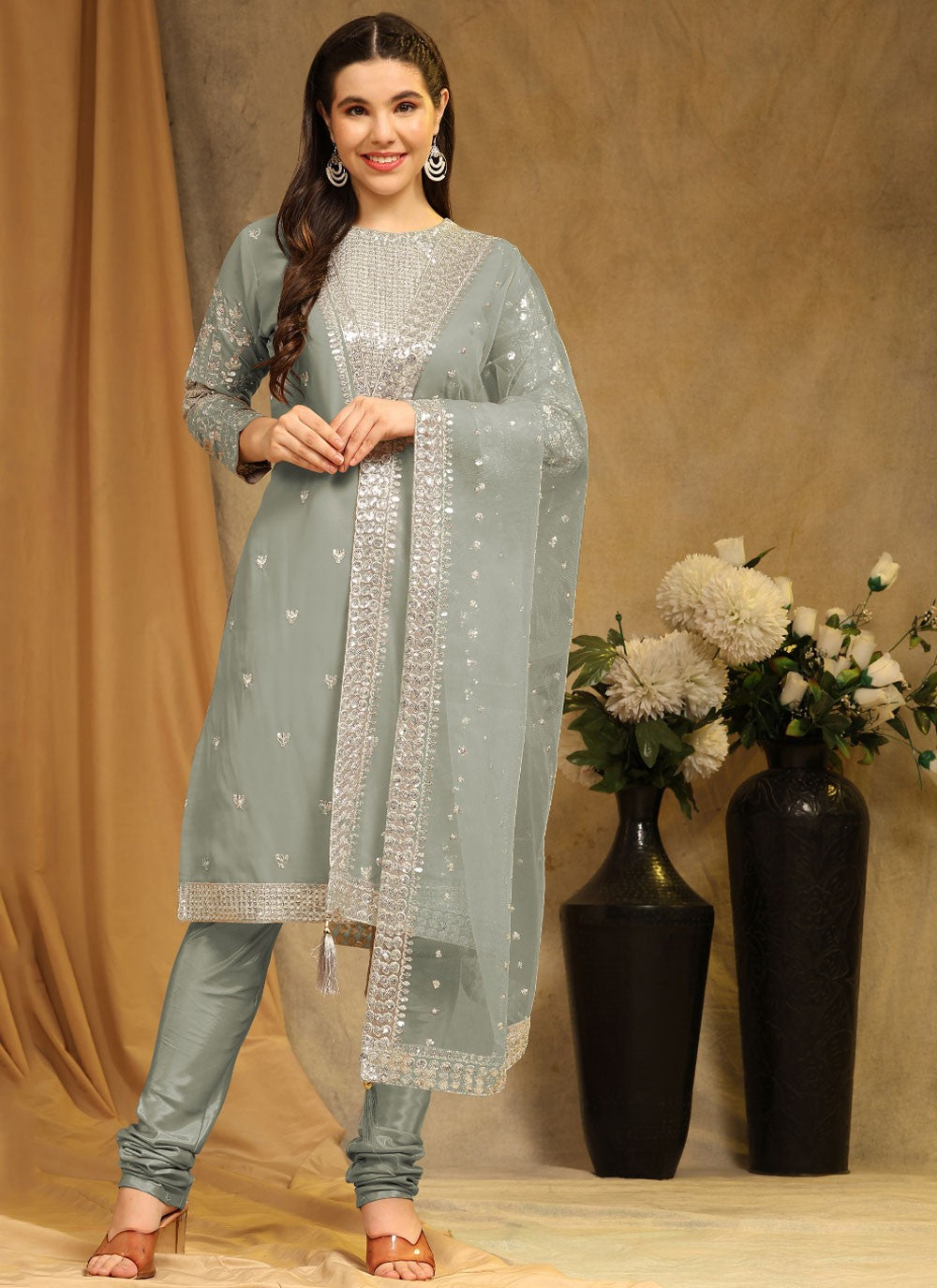 Faux Georgette Salwar Suit - T1633