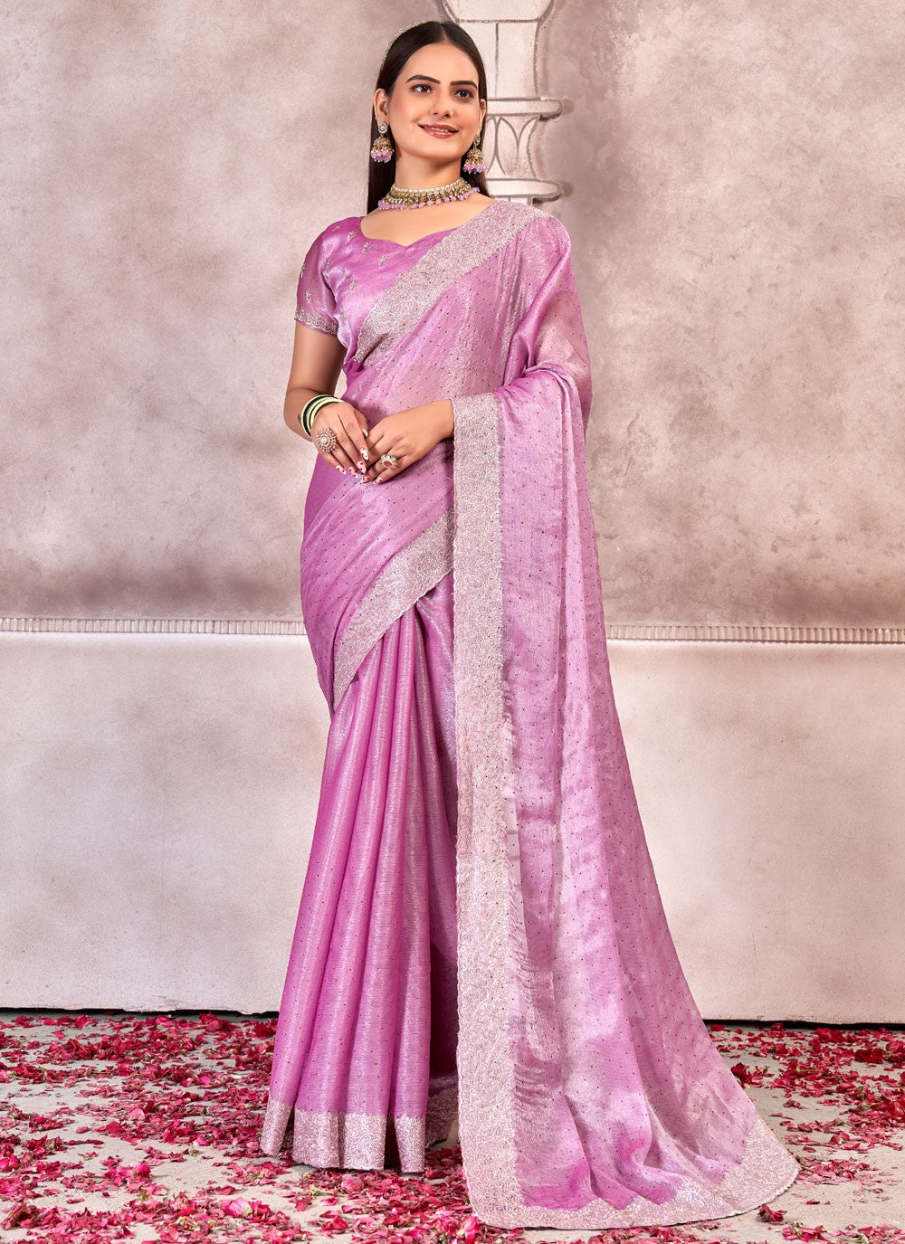 Classic Embroidered Chiffon Saree - S7304
