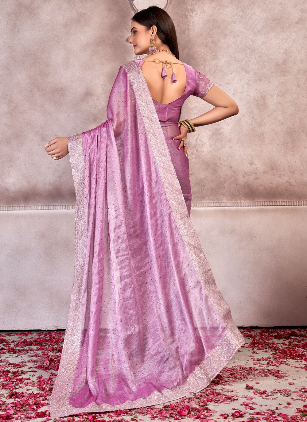 Classic Embroidered Chiffon Saree - S7304