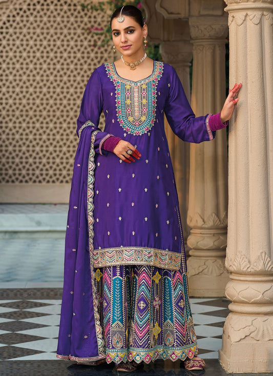 Archive Embroidered, Sequins, Zari 316480 Violet T6738