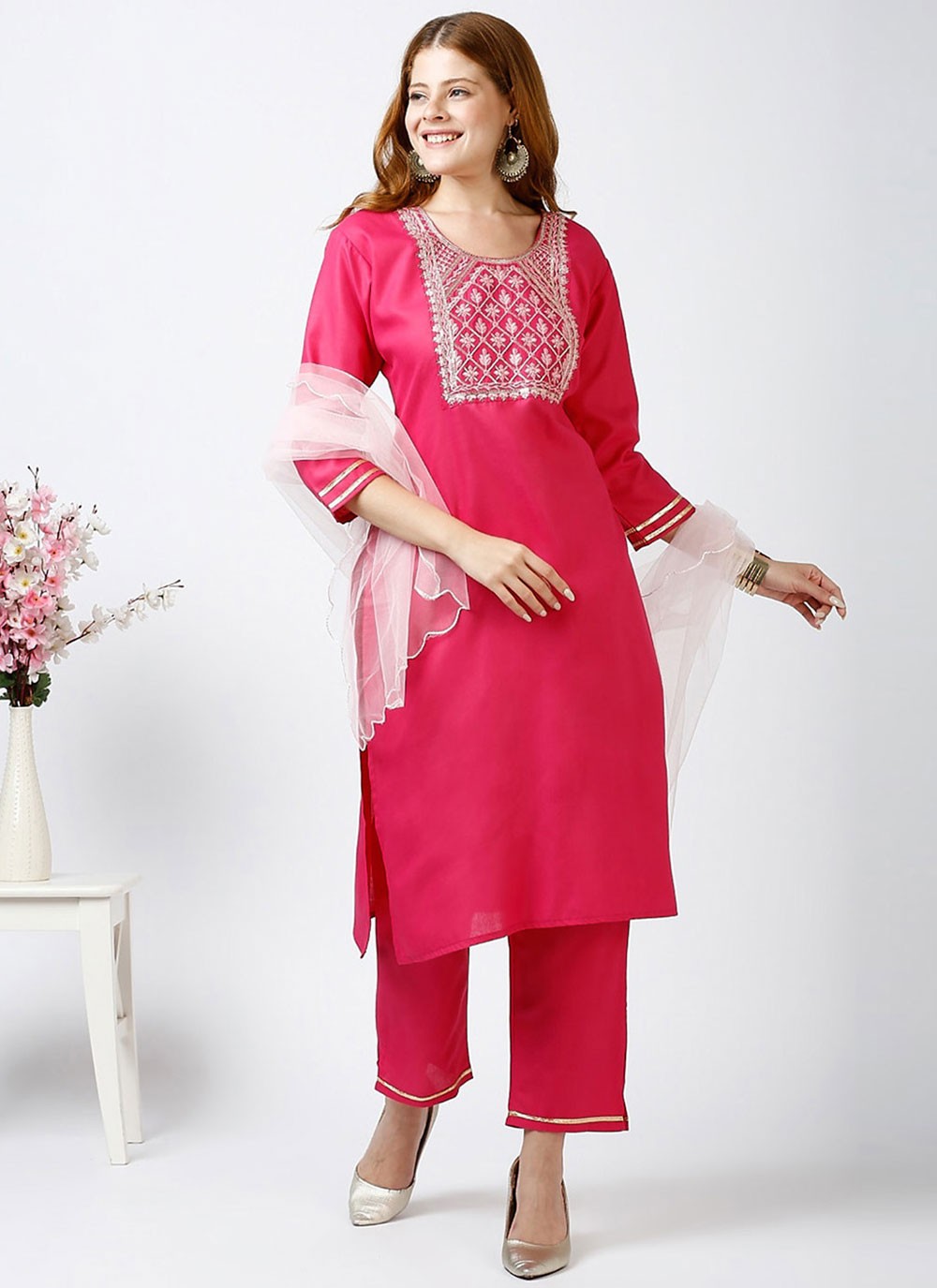 Embroidered Cotton Salwar Suit - T4615