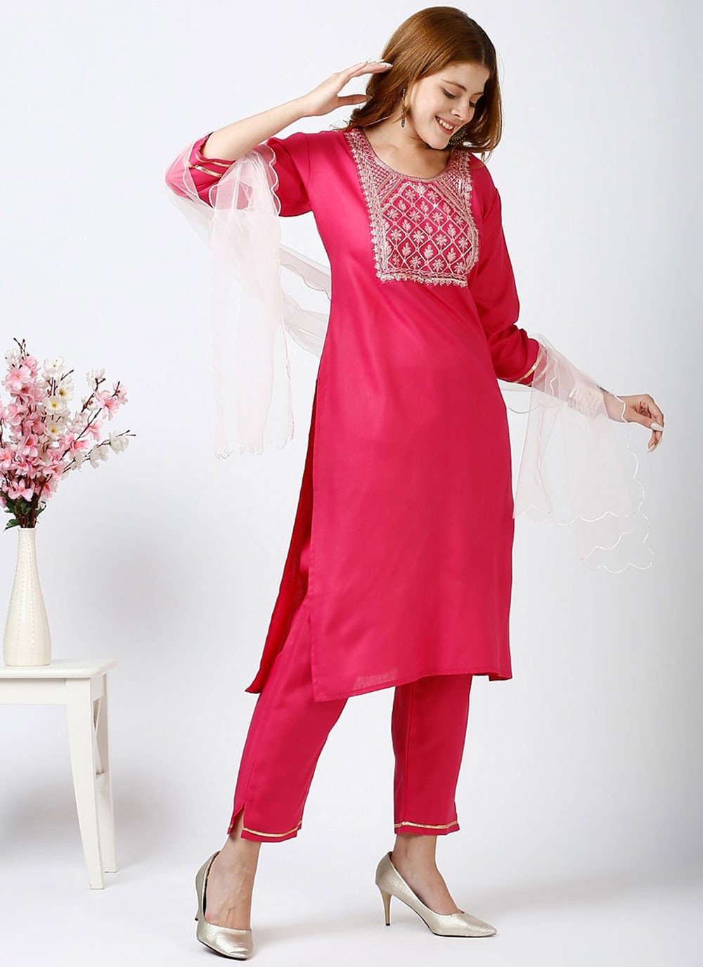Embroidered Cotton Salwar Suit - T4615