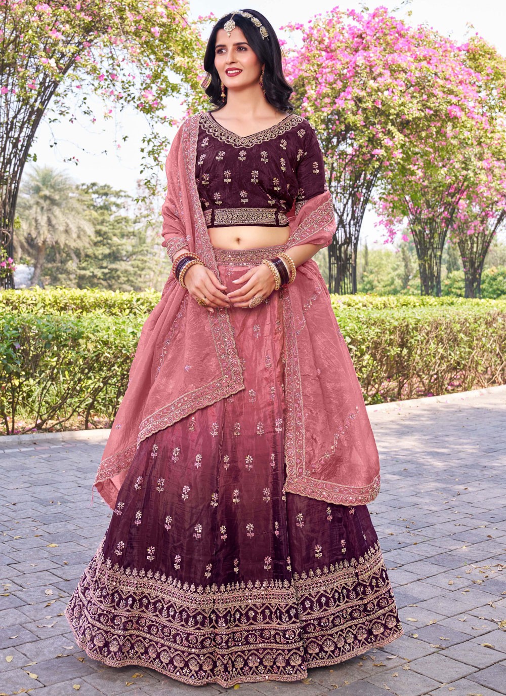 Crush Ceremonial, Festival, Mehandi & Sangeet A - Line Lehenga L3654