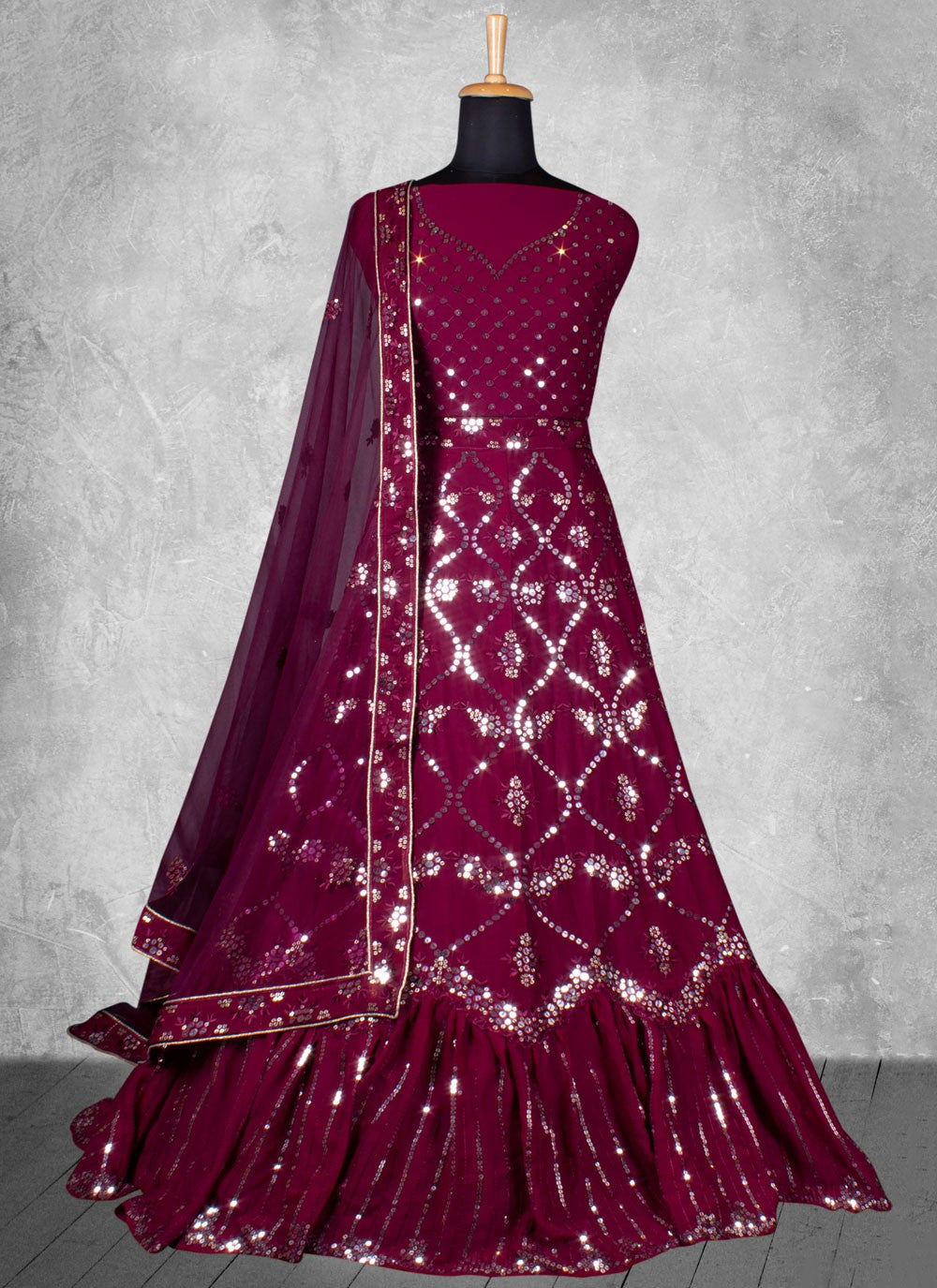 Georgette Engagement, Mehandi & Sangeet, Reception A - Line Lehenga L3601