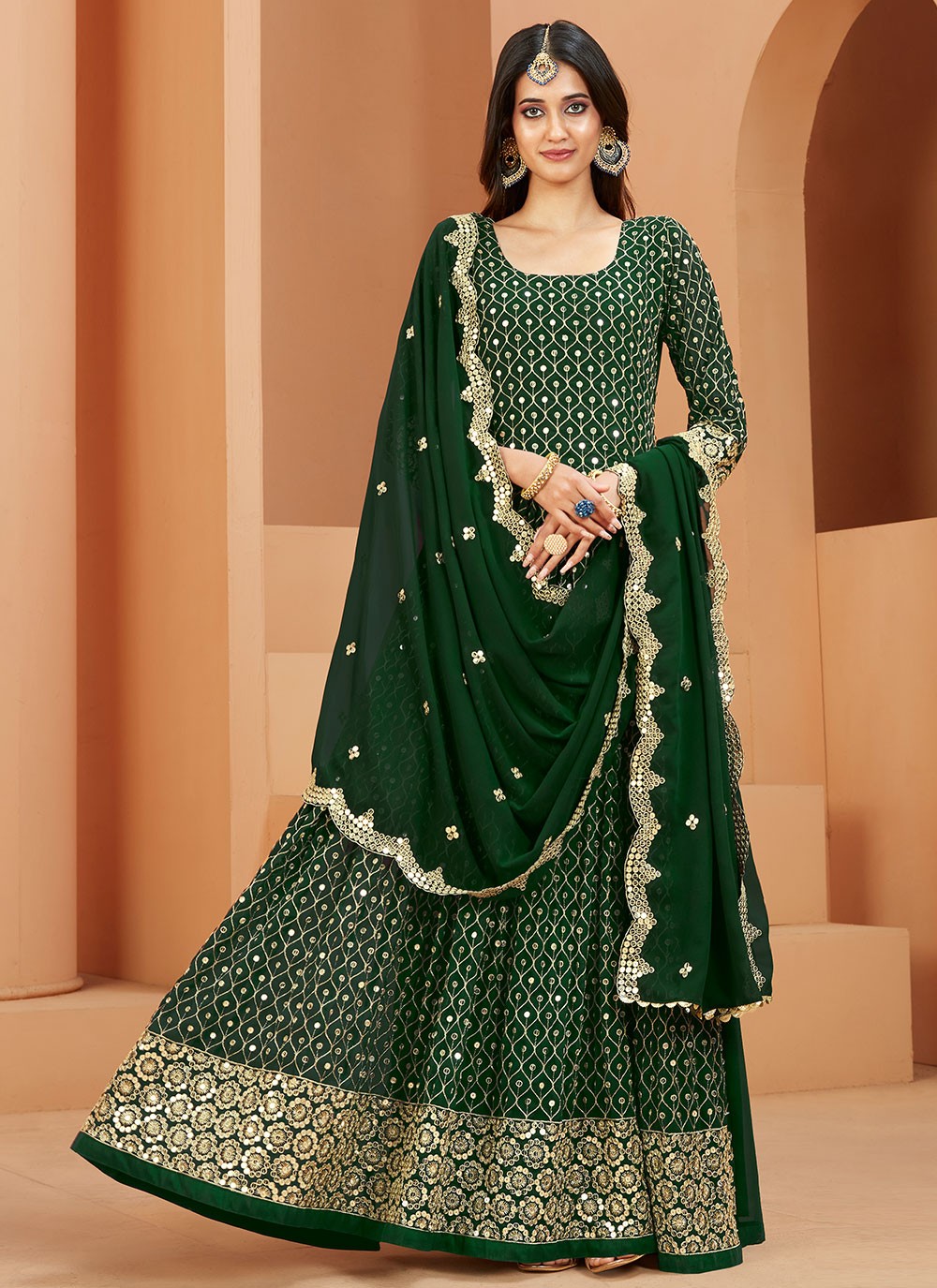 Faux Georgette Trendy Suit - T1005
