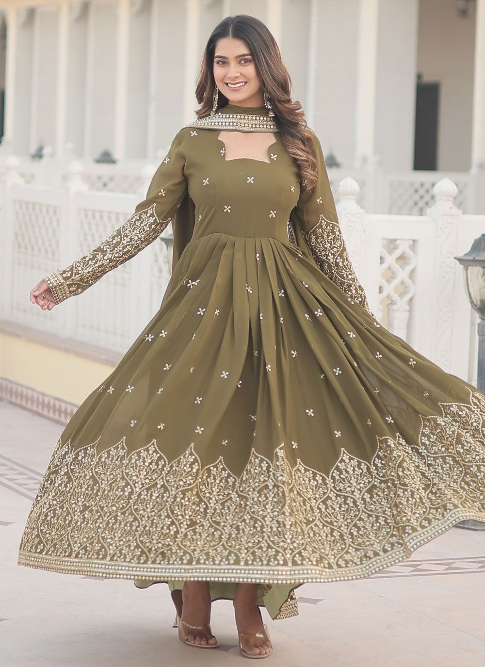 Faux Georgette Gown - G1278