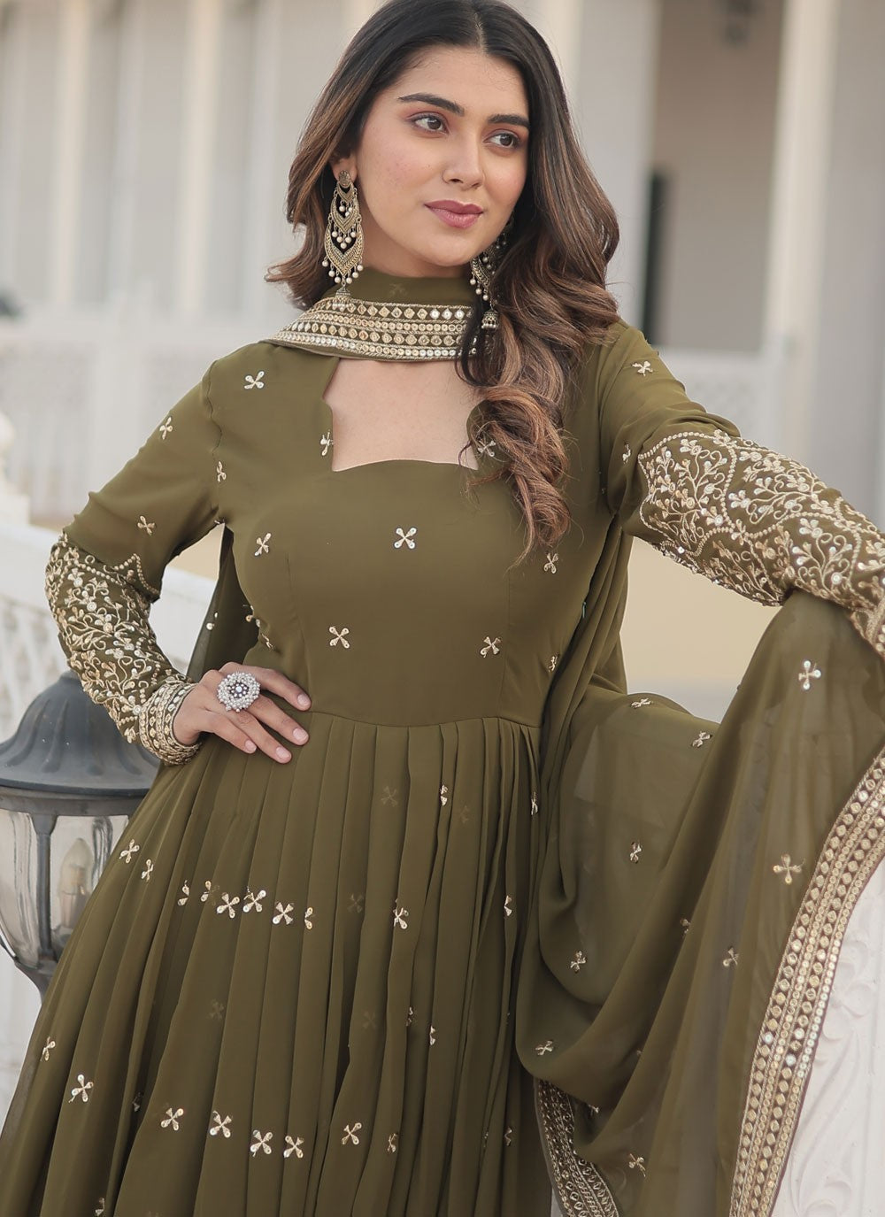 Faux Georgette Gown - G1278