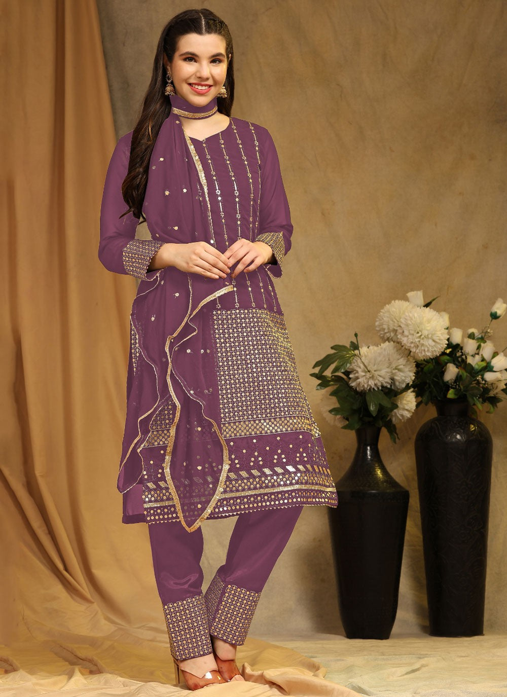 Faux Georgette Pakistani Suit - T1626