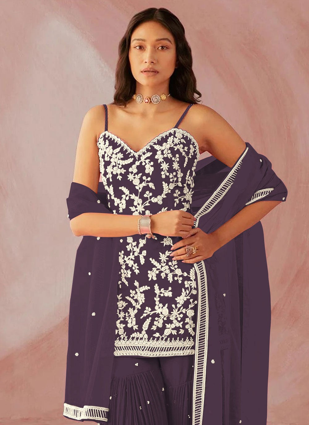 Faux Georgette Salwar Suit - T1526