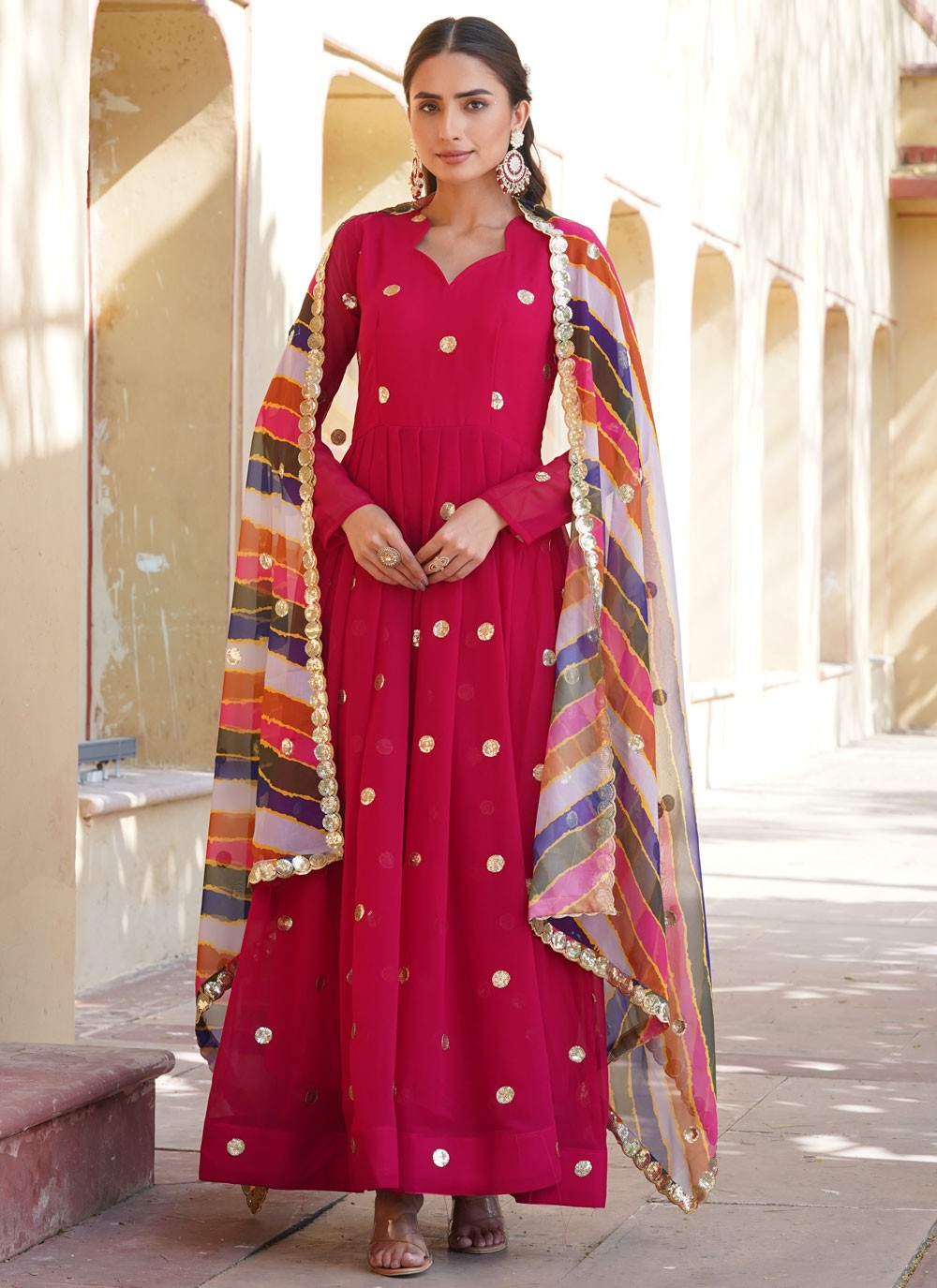 Faux Georgette Gown - G1386