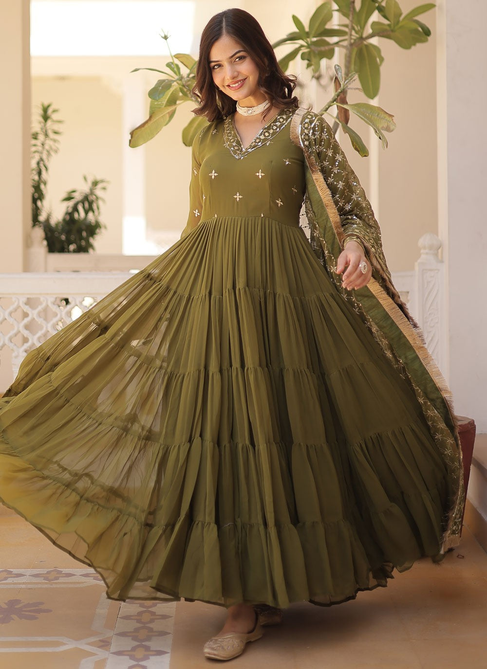 Faux Georgette Gown - G1407