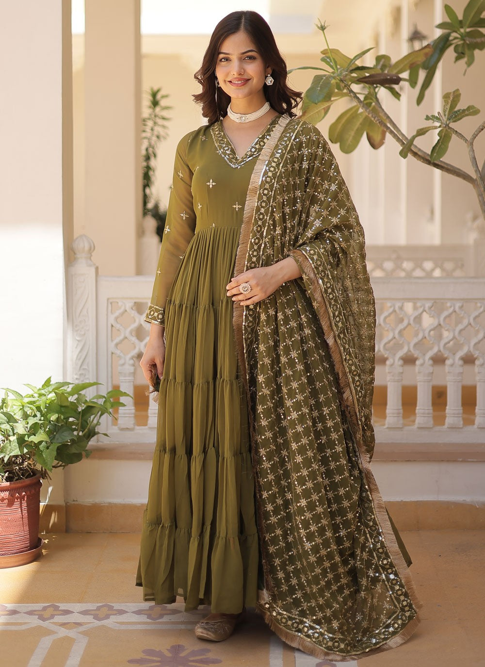 Faux Georgette Gown - G1407